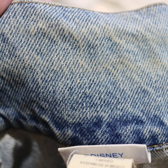 Disney Store Vintage Denim Mickey Mouse Jean Vest Large Y2K Embroidered Jacket - Picture 12 of 16